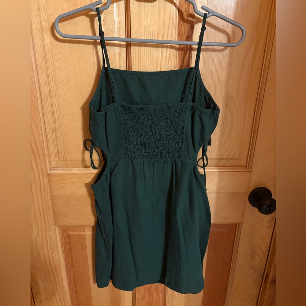 Aerie Dark Green Linen Dress